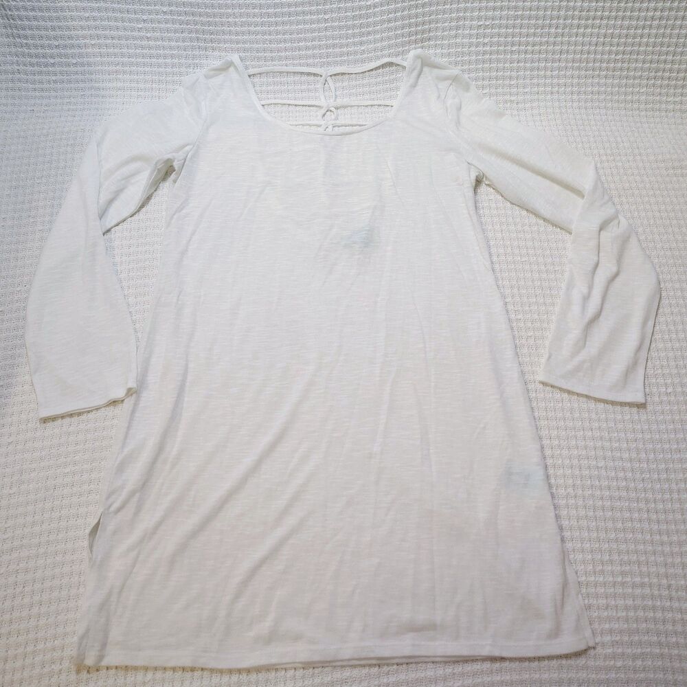 Balance Collection Cover Up Dress Tunic White Sheer Sz M Beach Resort Vacation
